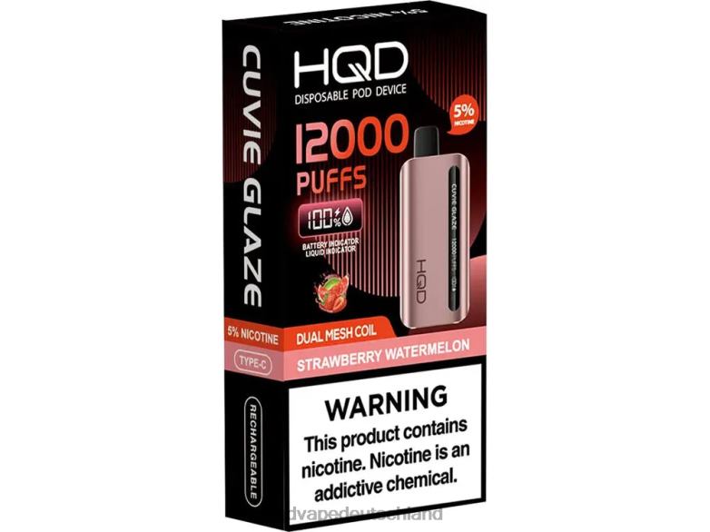 Erdbeerwassermelone HQD CUVIE GLAZE Einweg-Vaporizer 12000 0FP4H261 - HQD nikotin