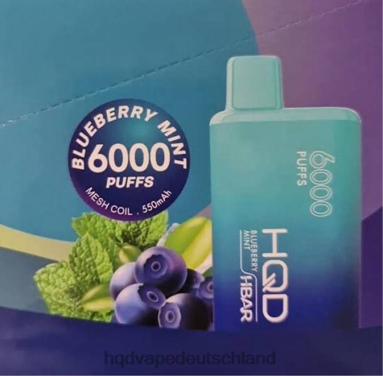 Blaubeerminze HQD HBAR 6000 Züge 0FP4H51 - HQD nikotin