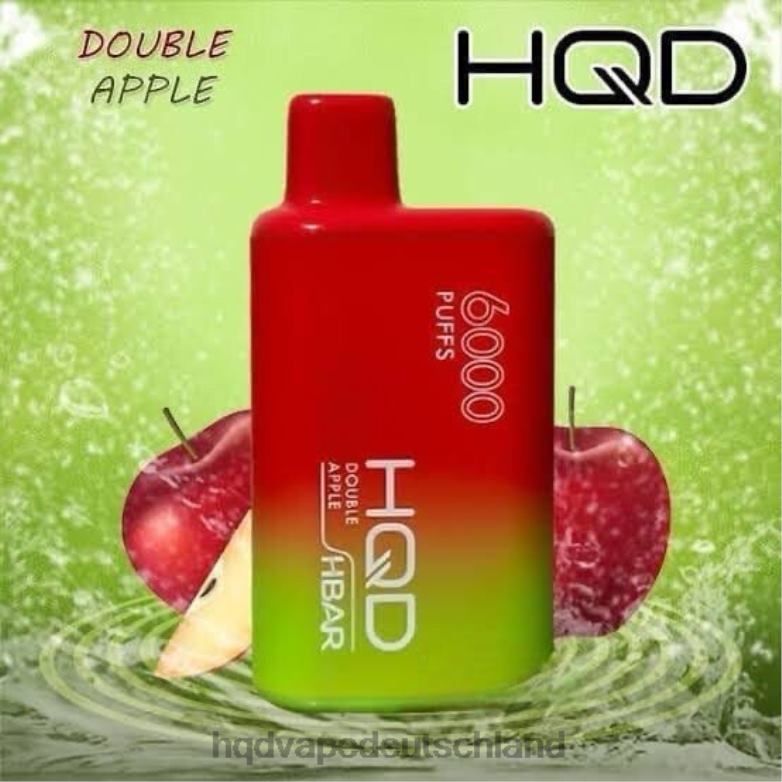 Doppelapfel HQD HBAR 6000 Züge 0FP4H49 - HQD vapes online